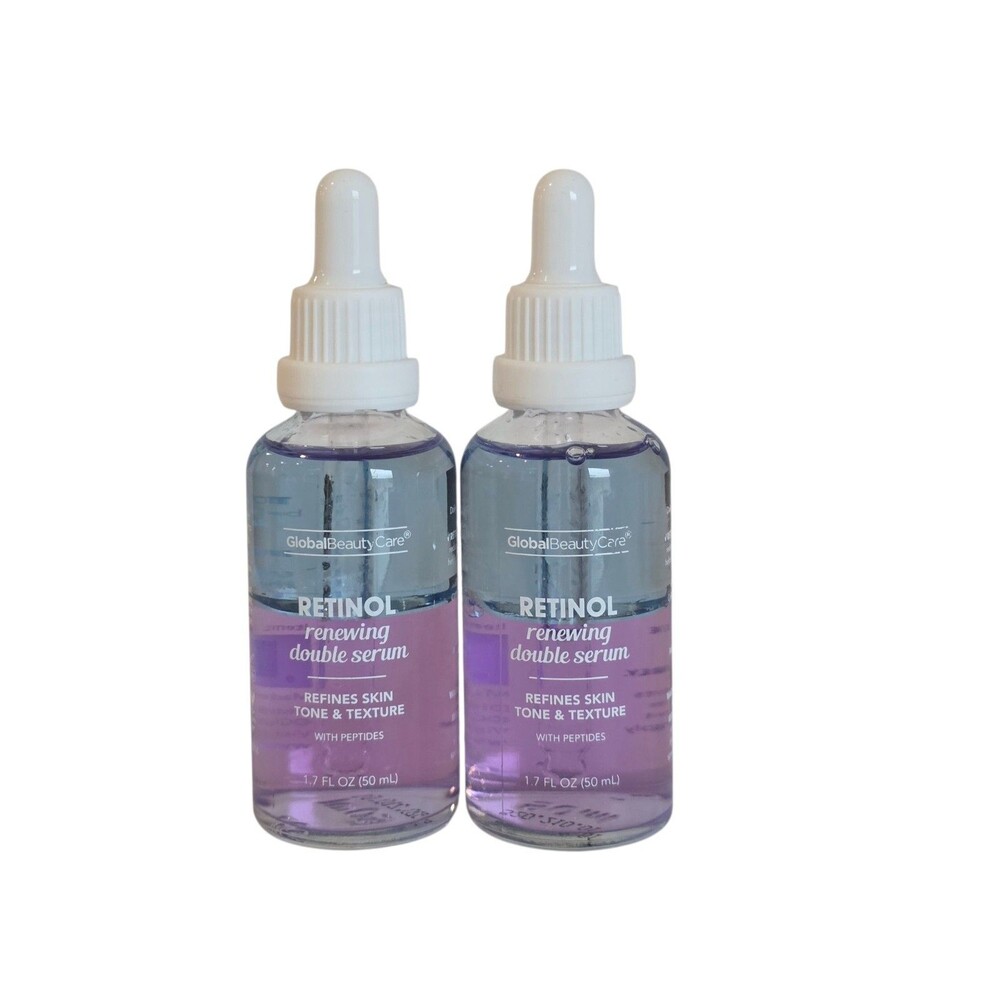 Global Beauty Care Retinol Renewing Double Serum 1.7 Fl.oz~ 2 Pack